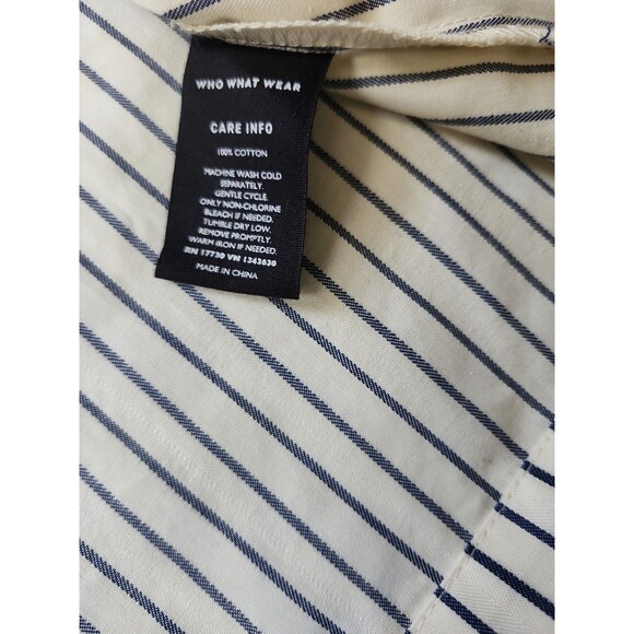 Who What Wear Preppy Coastal Midi Dress Womens Small White Striped Cotton Resort - Picture 10 of 10